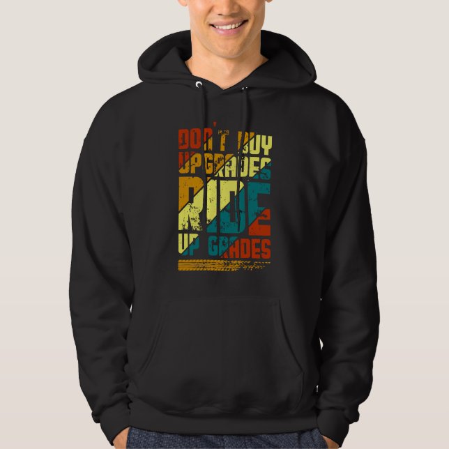 Ride Up Klass, Bicycle Mountain Bike Rider Black Hoodie (Framsida)