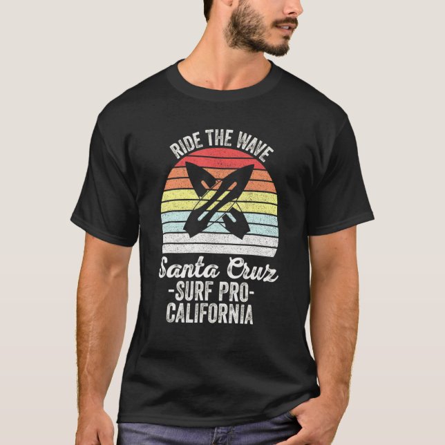 Ride Wave Santa Cruz Surfa Pro California Surfe T Shirt (Framsida)