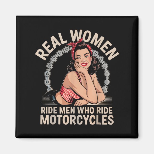 Ride Women Ride Manar som ride Motorcyklar Biker B Magnet (Framsidan)