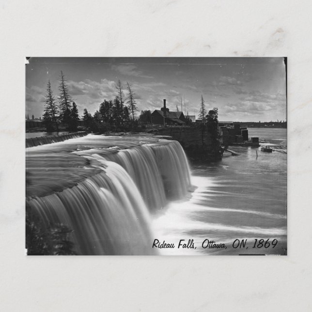 Rideau Falls, Ottawa, ON, 1869 Postcard Vykort (Framsida)