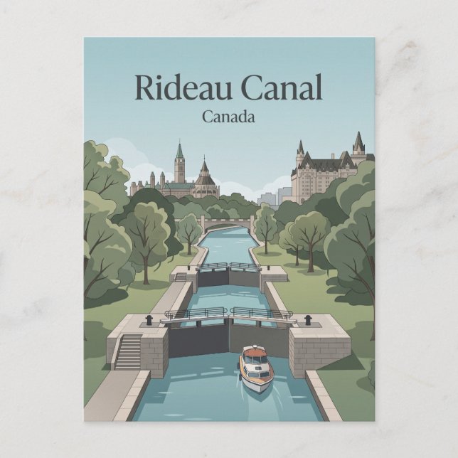 Rideaukanalen Kanada Vykort (Framsida)