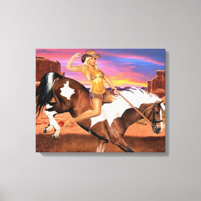 RIDE'M BRONCO COWGIRL CANVASTRYCK (Framsida)
