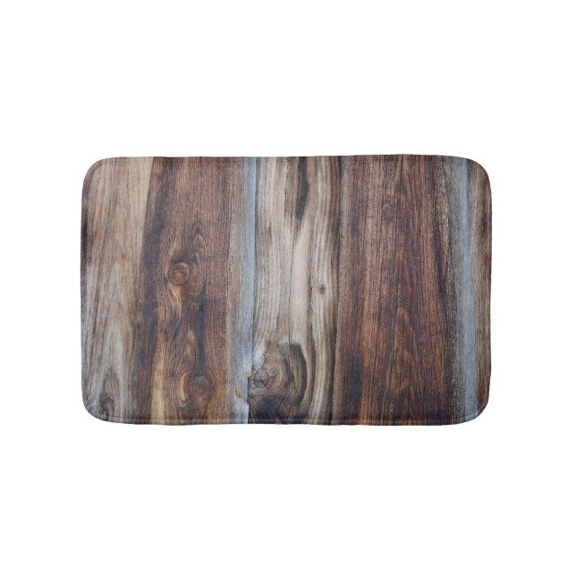 Riden ut gammal Wood väggstruktur Badrumsmatta (Framsidan)