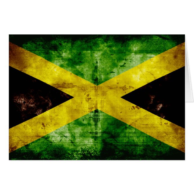 Riden ut Jamaica flagga OBS Kort (Framsidan Horizontal)