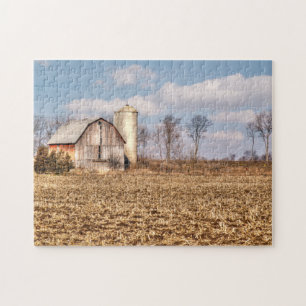 Riden ut ladugård & Silo i Cornfield Pussel