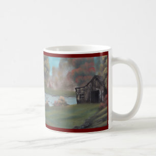 Riden ut ladugård vid den dubbelsidiga muggen fö kaffemugg
