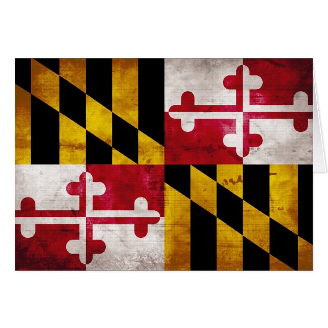 Riden ut Maryland flagga OBS Kort (Framsidan Horizontal)