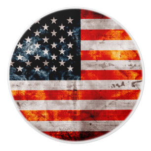 Riden ut vintageamerikanska flaggan knopp