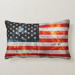 Riden ut vintageamerikanska flaggan lumbarkudde