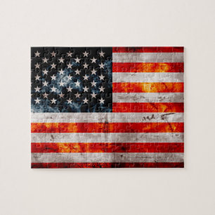 Riden ut vintageamerikanska flaggan pussel