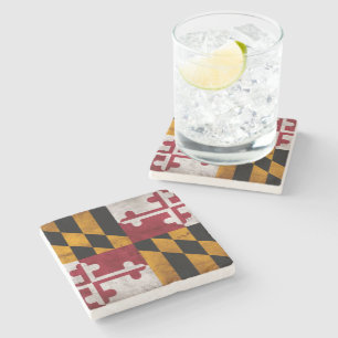 Riden ut vintageMaryland statlig flagga Stenunderlägg