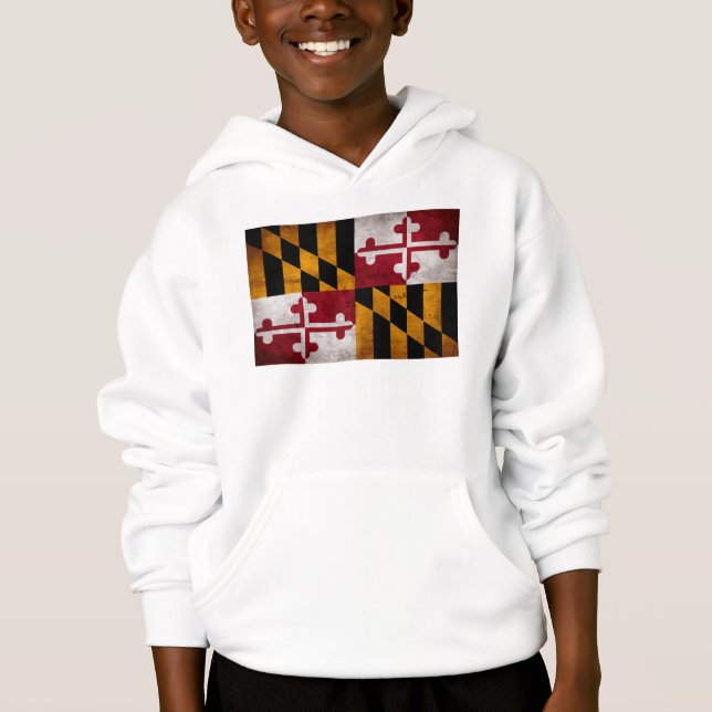 Riden ut vintageMaryland statlig flagga Tee (Framsida)