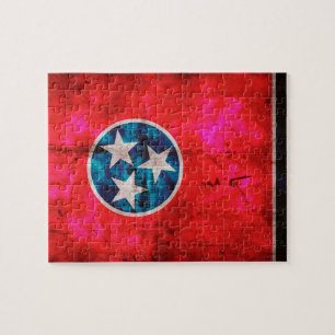 Riden ut vintageTennessee statlig flagga Pussel