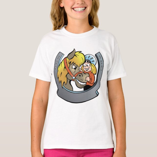 Rider and Horse Girls T-Shirt (Framsida)