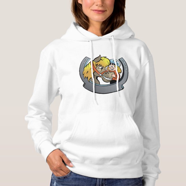 Rider and Horse Womens Hoodie T Shirt (Framsida)