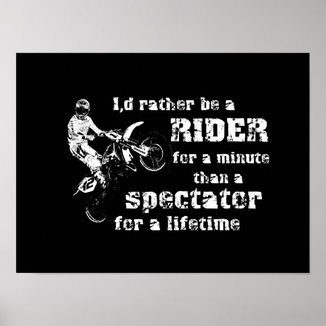 Rider for a Minute Dirt Bike Motocross Poster (Framsidan)