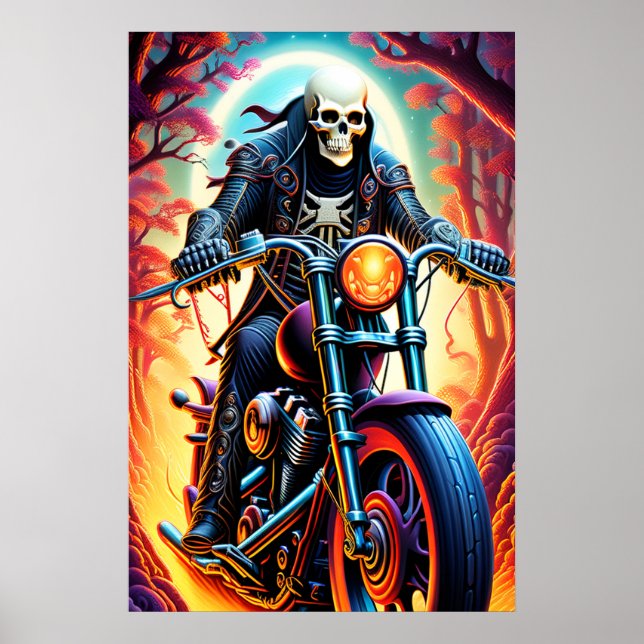 Rider genom de sammanflätande träd-armarna poster (Framsidan)