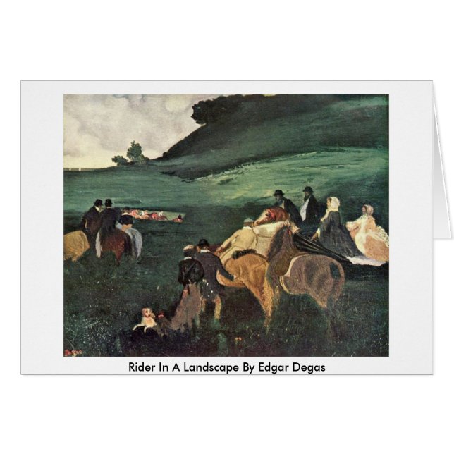 Rider i liggande efter Edgar Degas Hälsningskort (Framsidan Horizontal)