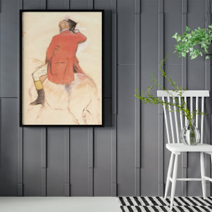 Rider in a Red Jacka av Edgar Degas Poster