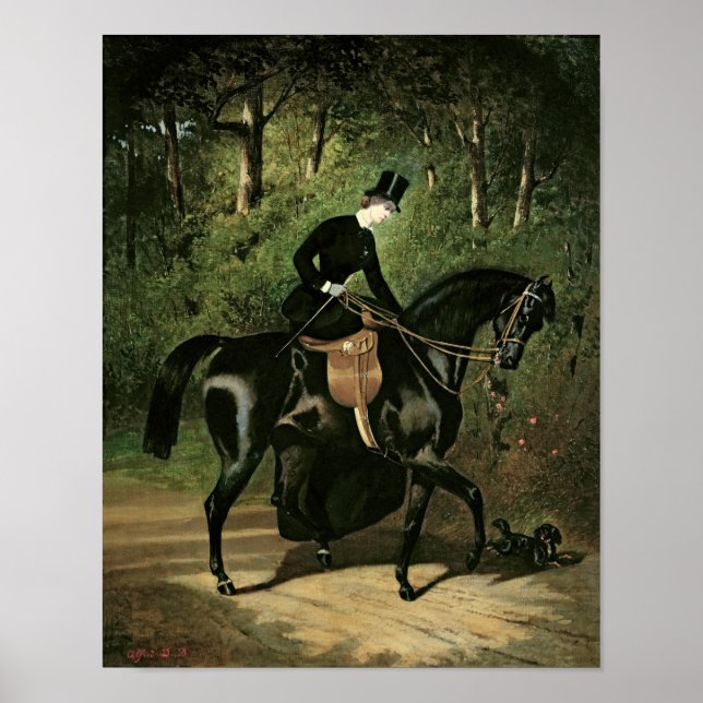 Rider Kipler på hennes svarta Mare Poster (Framsidan)
