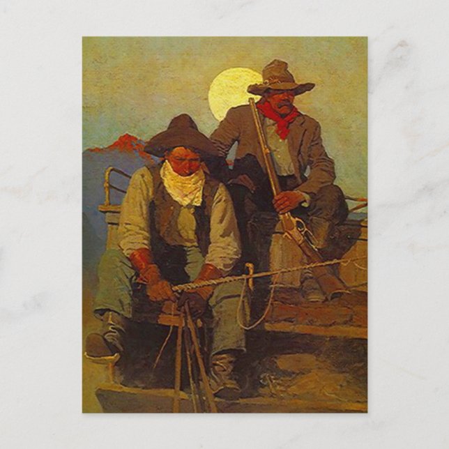 Rider Pistol Sidosätet Westernt skör Vykort (Framsida)