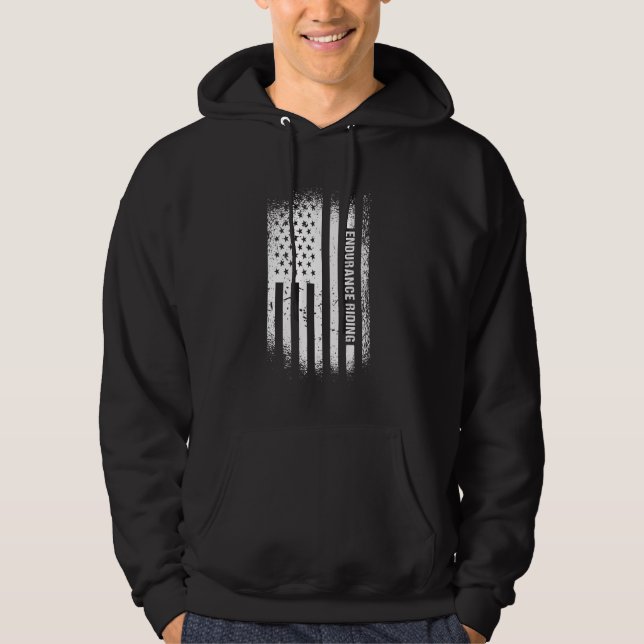 Rider US Flagga Endurance Riding Hoodie (Framsida)