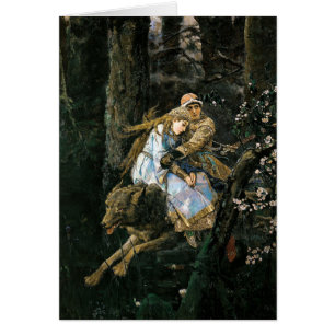 Ridering av Grått Varg Fantasy Art Hälsningskort