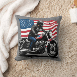 Ridermarschering med pride under amerikansk flagga kudde
