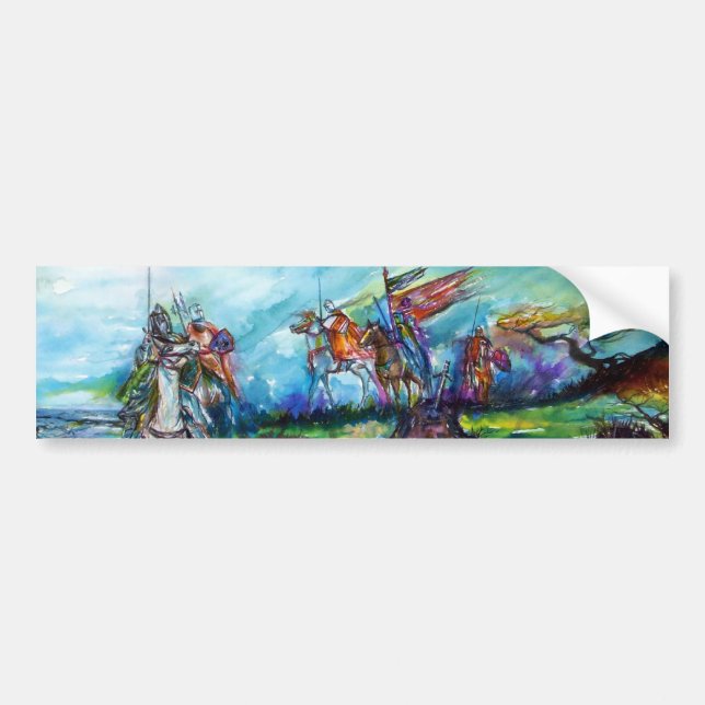 RIDERS IN THE STORM Medieval Knight Horseback Bildekal (Framsidan)