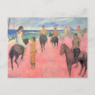 Riders on the Beach by Paul Gauguin Postcard Vykort