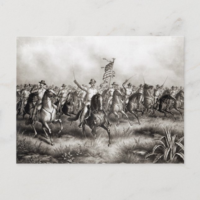 Riders, överste Theodore Roosevelt Vykort (Framsida)