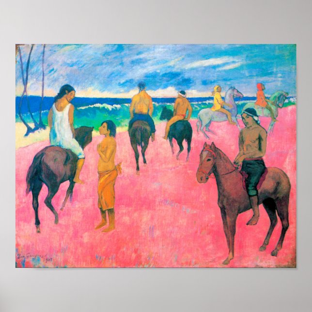 Riders på Beach, Gauguin Poster (Framsidan)