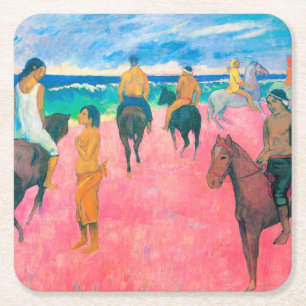 Riders på Beach, Gauguin Underlägg Papper Kvadrat