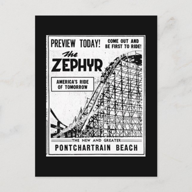 Rides at Pontchardge Beach, Zephyr Vykort (Framsida)