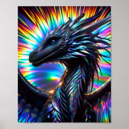 Ridescent Dragon med Vibrant Background Poster