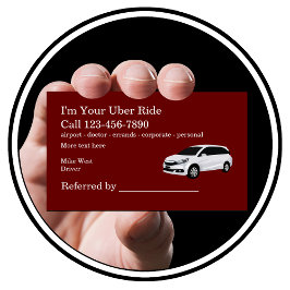 Rideshare Taxi Driver Referral Visitkort