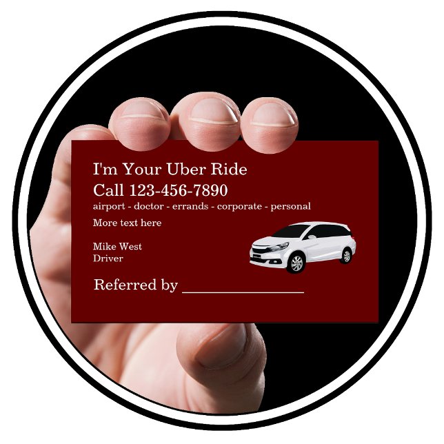 Rideshare Taxi Driver Referral Visitkort (Skapare uppladdad)