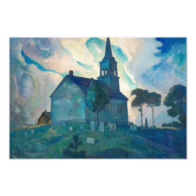 Ridge Church, 1936 av Newell Convers Wyeth Fototryck (Framsidan)
