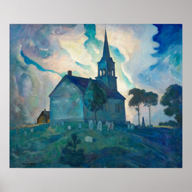 Ridge Church av Newell Convers Wyeth Poster (Framsidan)
