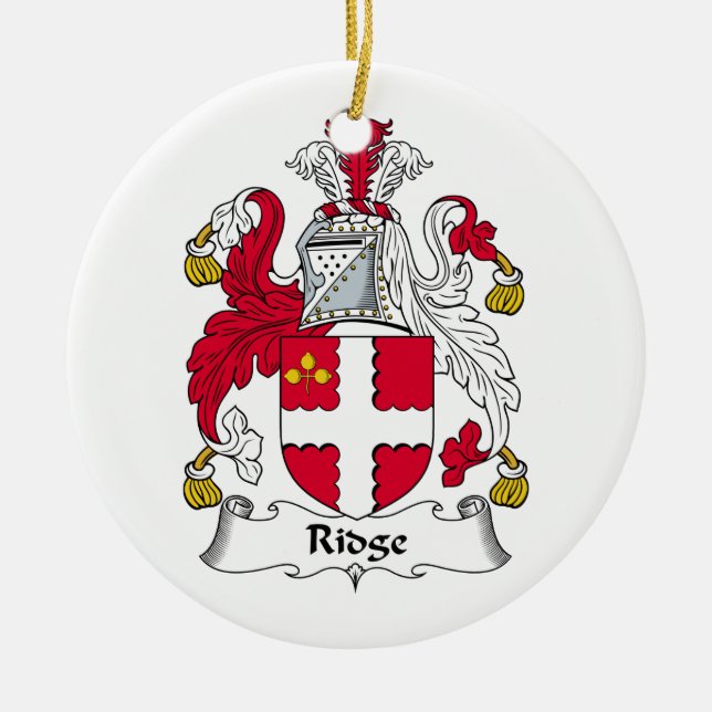 Ridge familjvapensköld julgransprydnad keramik (Framsidan)