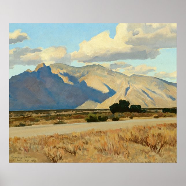 Ridge och Rillito, Arizona av Maynard Dixon Poster (Framsidan)