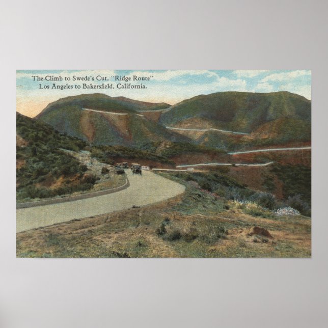 Ridge Route to Swede's Clide & Bakersfield Poster (Framsidan)