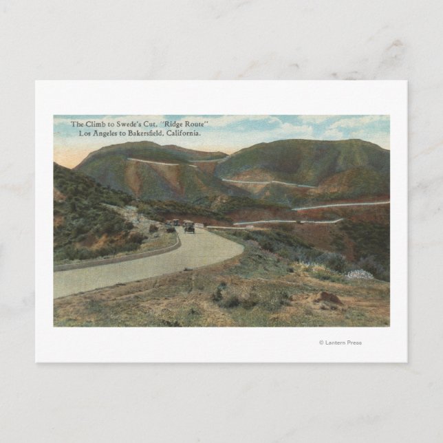 Ridge Route to Swede's Clide & Bakersfield Vykort (Framsida)