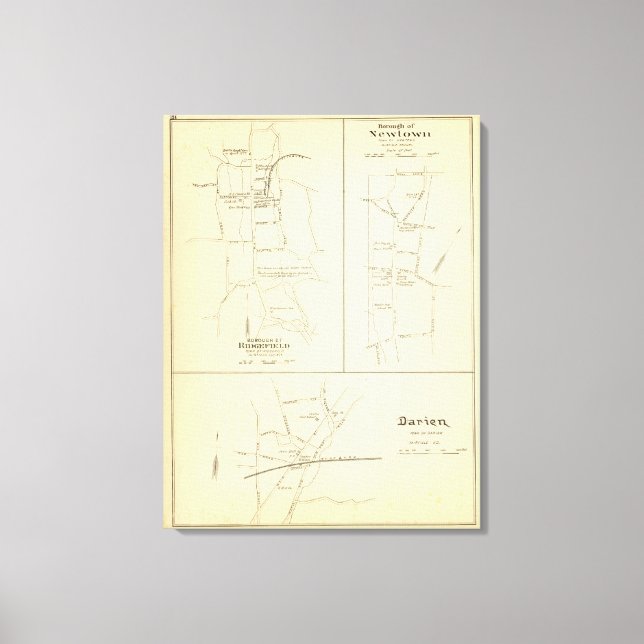 Ridgefield, Newton, Darien Canvastryck (Framsida)