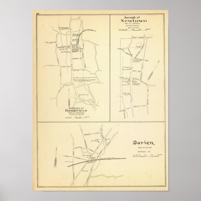 Ridgefield, Newton, Darien Poster (Framsidan)