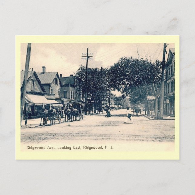 Ridgewood Ave., Ridgewood, New jersey Vintage Vykort (Framsida)