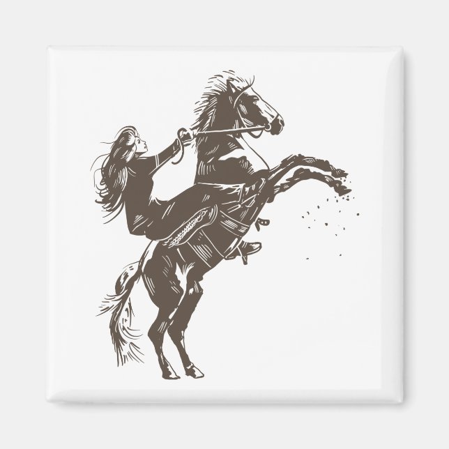 Ridhäst - Equestrian tjej Magnet (Framsidan)
