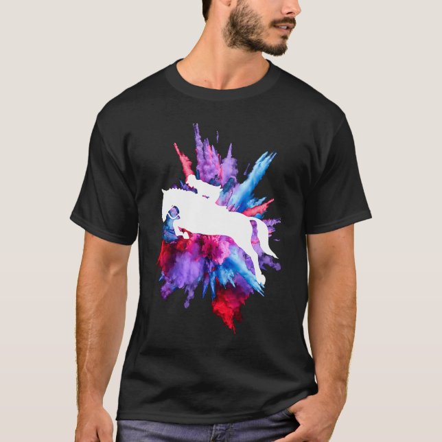 Ridhästsridning Färg Blast T Shirt (Framsida)