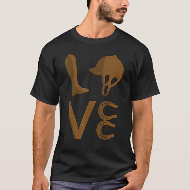 Ridhoppande flickor Kvinnor som älskar hästar T Shirt (Framsida)