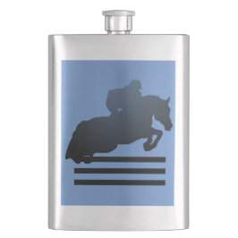 Ridhoppare som klarar ett hinder. Flask Fickplunta